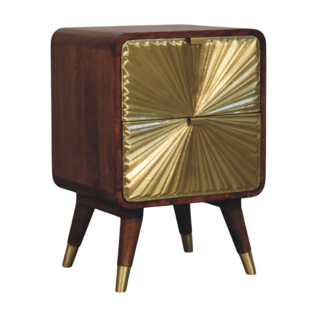 RAGUSA 2 Drawer Bedside Table - Medium Oak