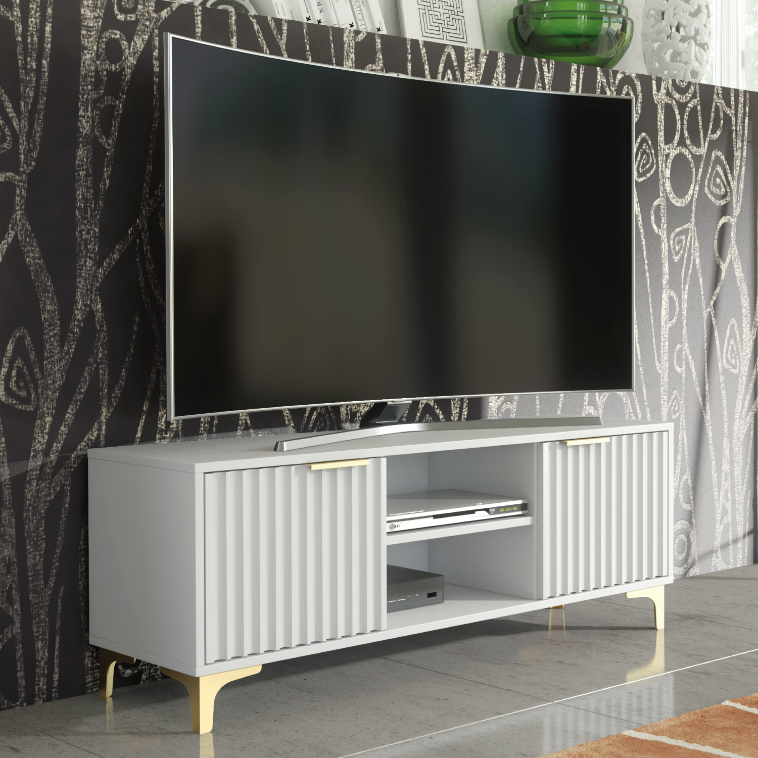 PERUGIA Crest TV Unit 120cm - White