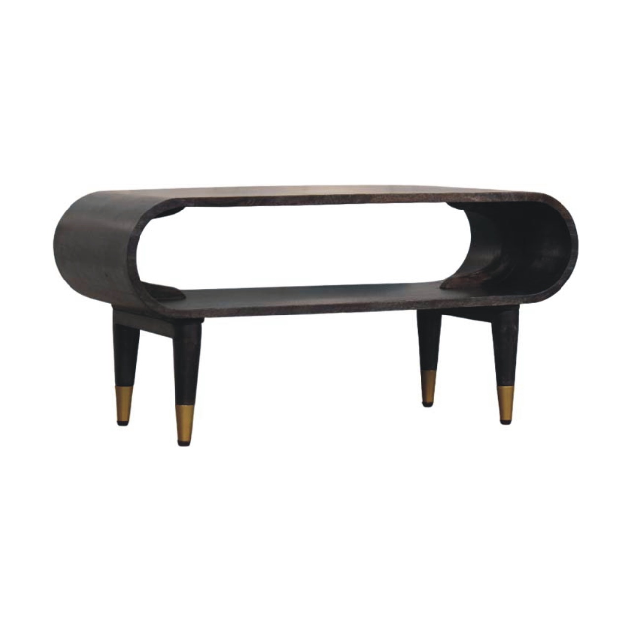 CROMER TV Unit Curved Edge with Open Shelve - Dark Oak