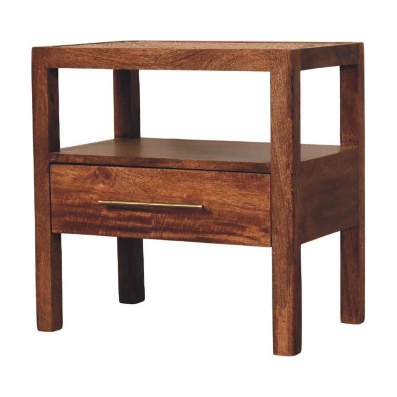 CALD 1 Drawer Bedside Table - Medium Oak
