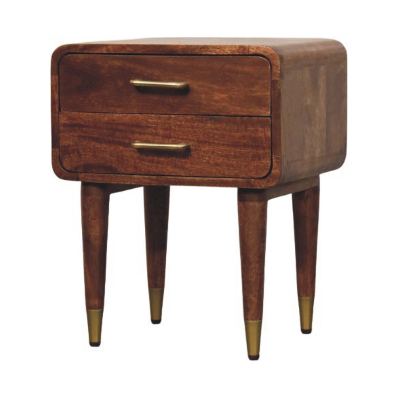 ASHER 2 Drawers Bedside Table - Medium Oak
