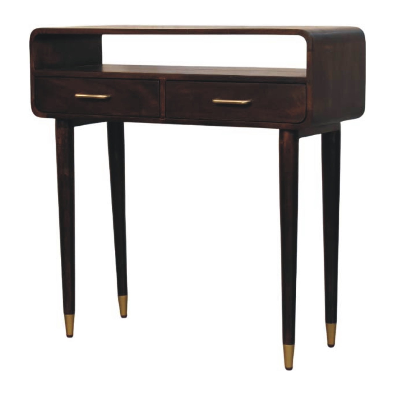 AVEL Wooden Console Table with 2 Drawers - Dark Oak