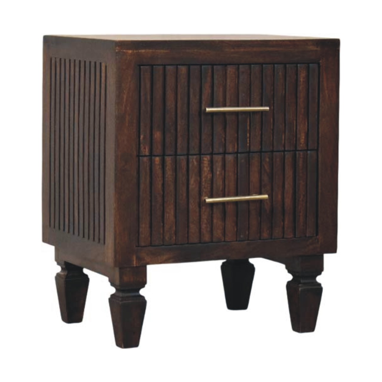 MONTY 2 Drawer Bedside Table - Dark Oak