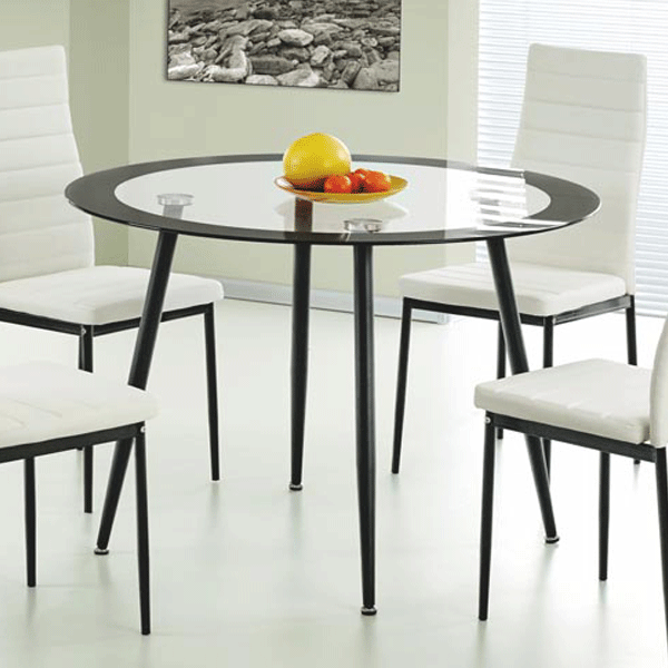 Quince Acodia Clear Glass Dining Table with Black Border